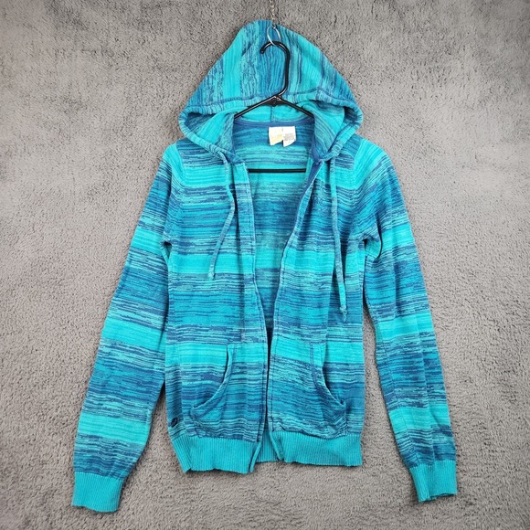 Billabong Tops - Vintage Billabong Striped Hoodie Womens Large 90s Jacket Surf Skater Broke Zip